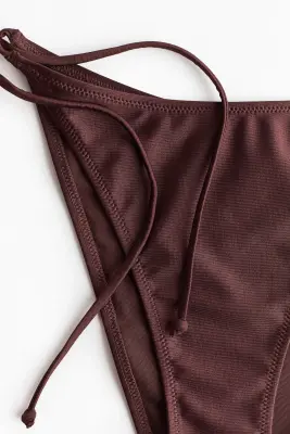 Bas de maillot Tanga à nouer - Marron foncé — photo 3