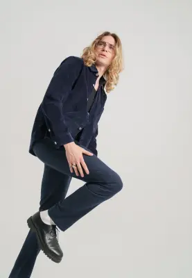 Le pantalon en flanelle - Bleu marine — photo 2