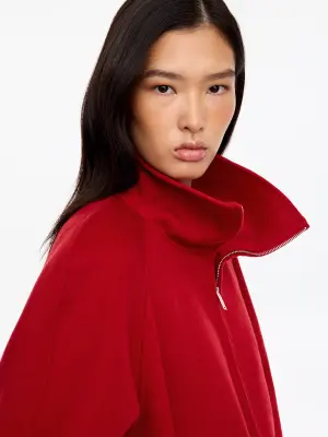 Veste en laine mélangée double face - Rouge — photo 3