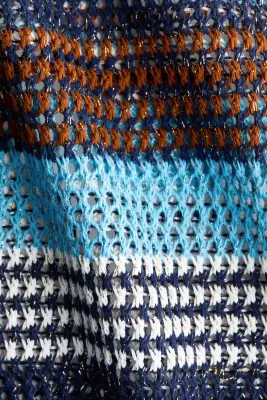 Robe scintillante en maille ajourée - Bleu/marron — photo 3