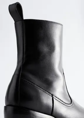 Bottes de cowboy en cuir - Noir — photo 3