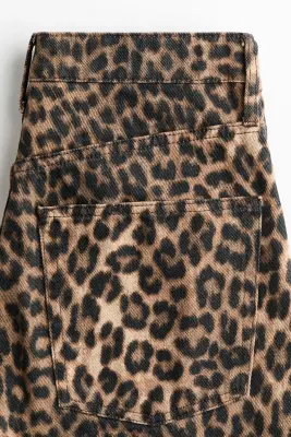 Barrel High Waist Jeans - Beige/imprimé léopard — photo 3