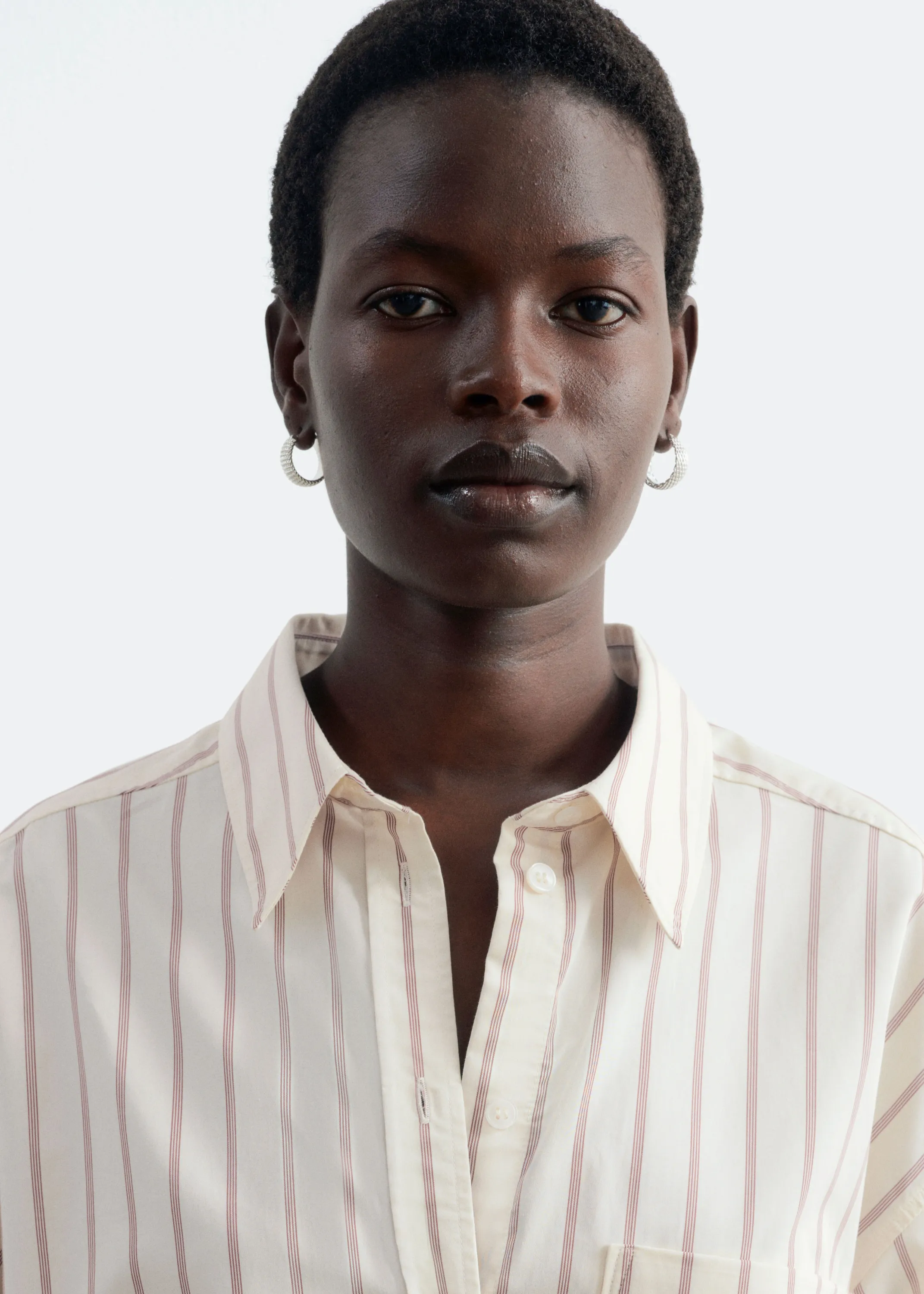 Chemise en coton - Blanc/Rayures