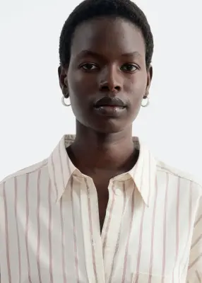 Chemise en coton - Blanc/Rayures — photo 1