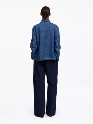 Chemise en sergé de denim - Bleu — photo 2