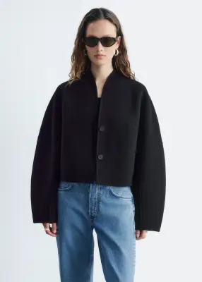 Veste en laine doublée - Noir — photo 3