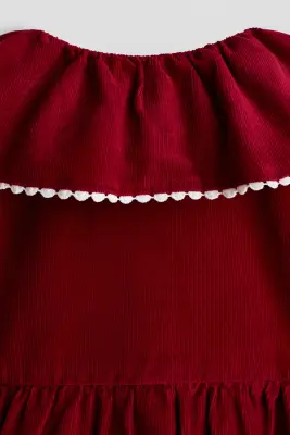 Robe en coton avec col - Rouge — photo 1