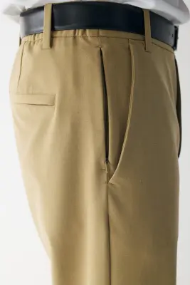 Pantalon large à taille élastique Four-way Stretch - Beige — photo 5