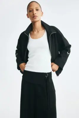 Pantalon large avec boucles - Noir — photo 1