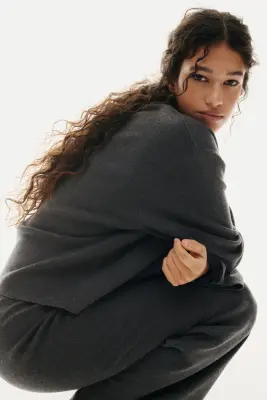 Pantalon en maille fine - Gris foncé — photo 3