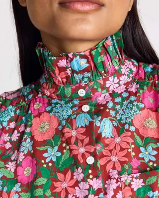 Chemise Leonor imprimé Liberty rose et bordeaux — photo 2