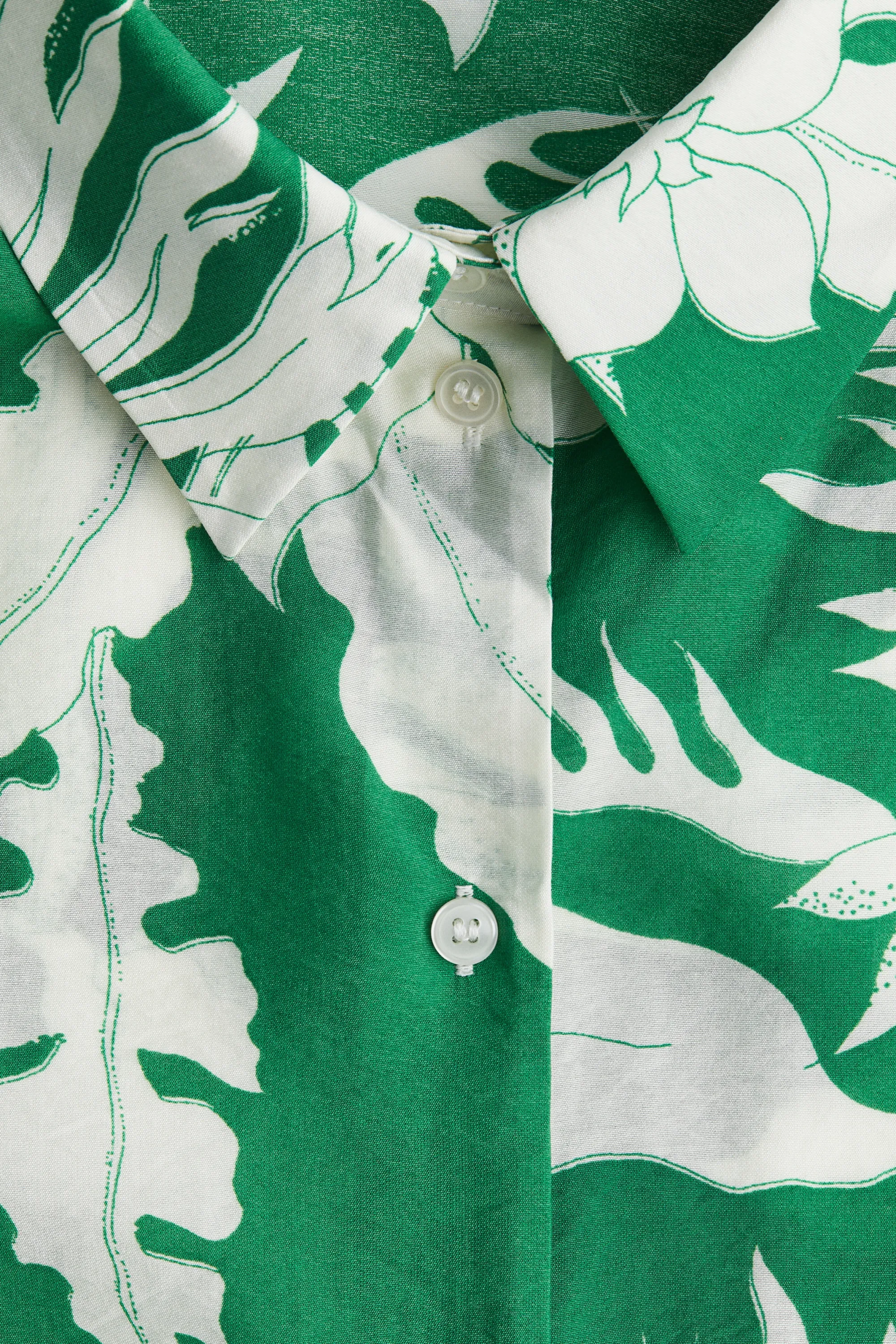 Chemise oversize à motif - Vert/blanc/fleuri