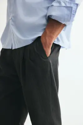 Regular Fit Suit trousers - Noir/rayures tennis — photo 3