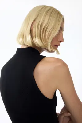 Top à col cheminée en viscose - Noir — photo 3
