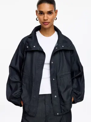 Veste-blouson en denim - Bleu foncé — photo 3