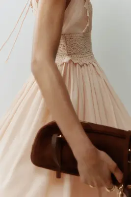 Lace-bodice dress - Beige clair — photo 3