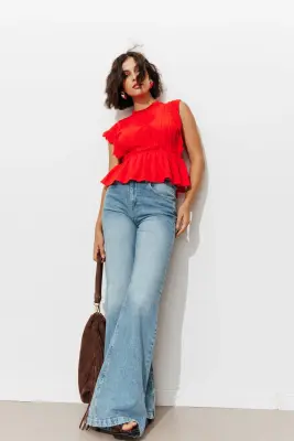 Jean flare délavé Femme — photo 3