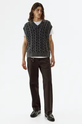 Pull sans manches Relaxed Fit en coton - Bleu marine — photo 2