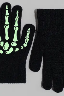 Gants imprimés - Noir/phosphorescent — photo 2