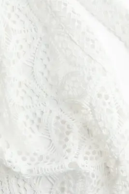 Top asymétrique en dentelle avec dos nu - Ivoire — photo 5