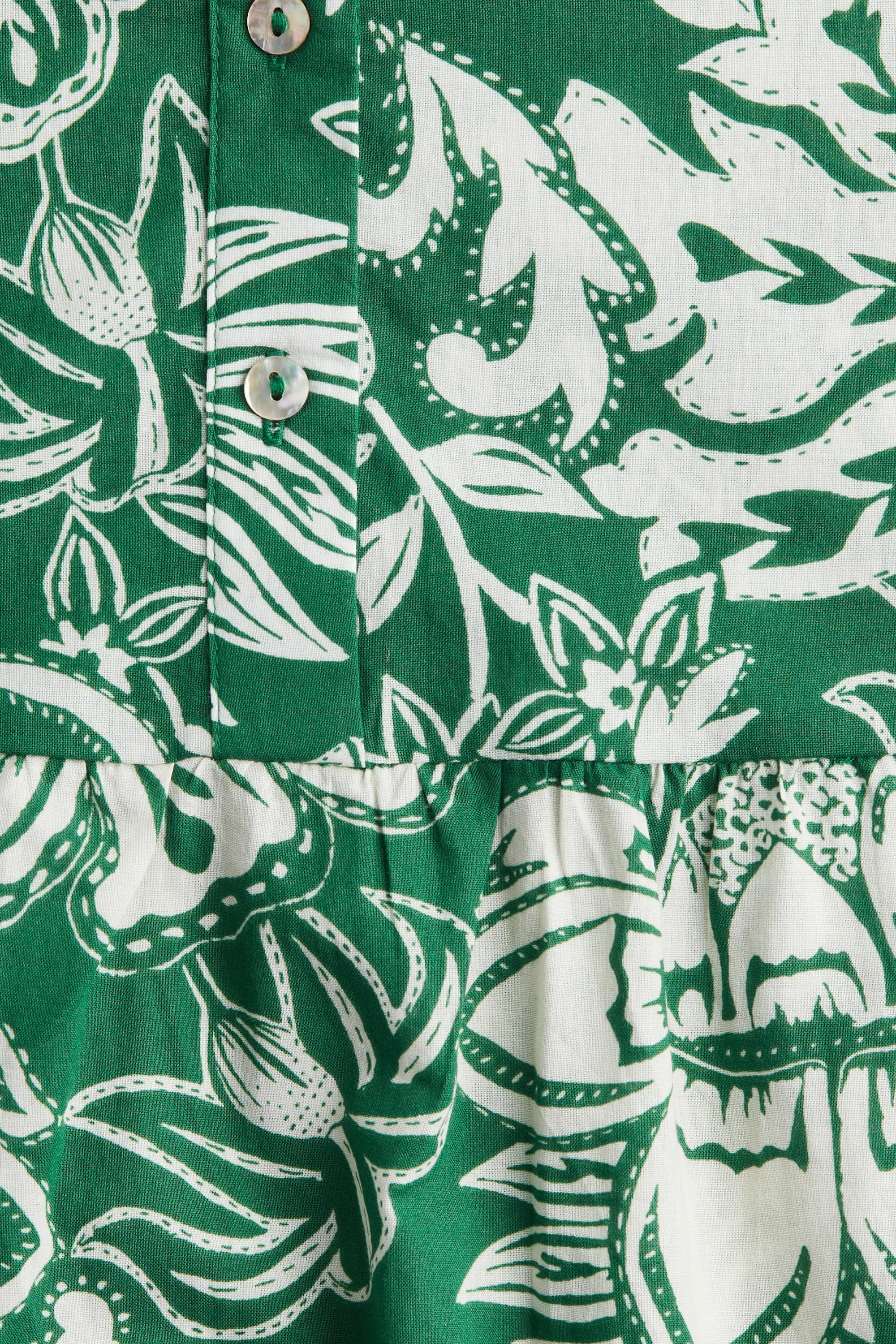 Robe midi à étages - Vert/motif