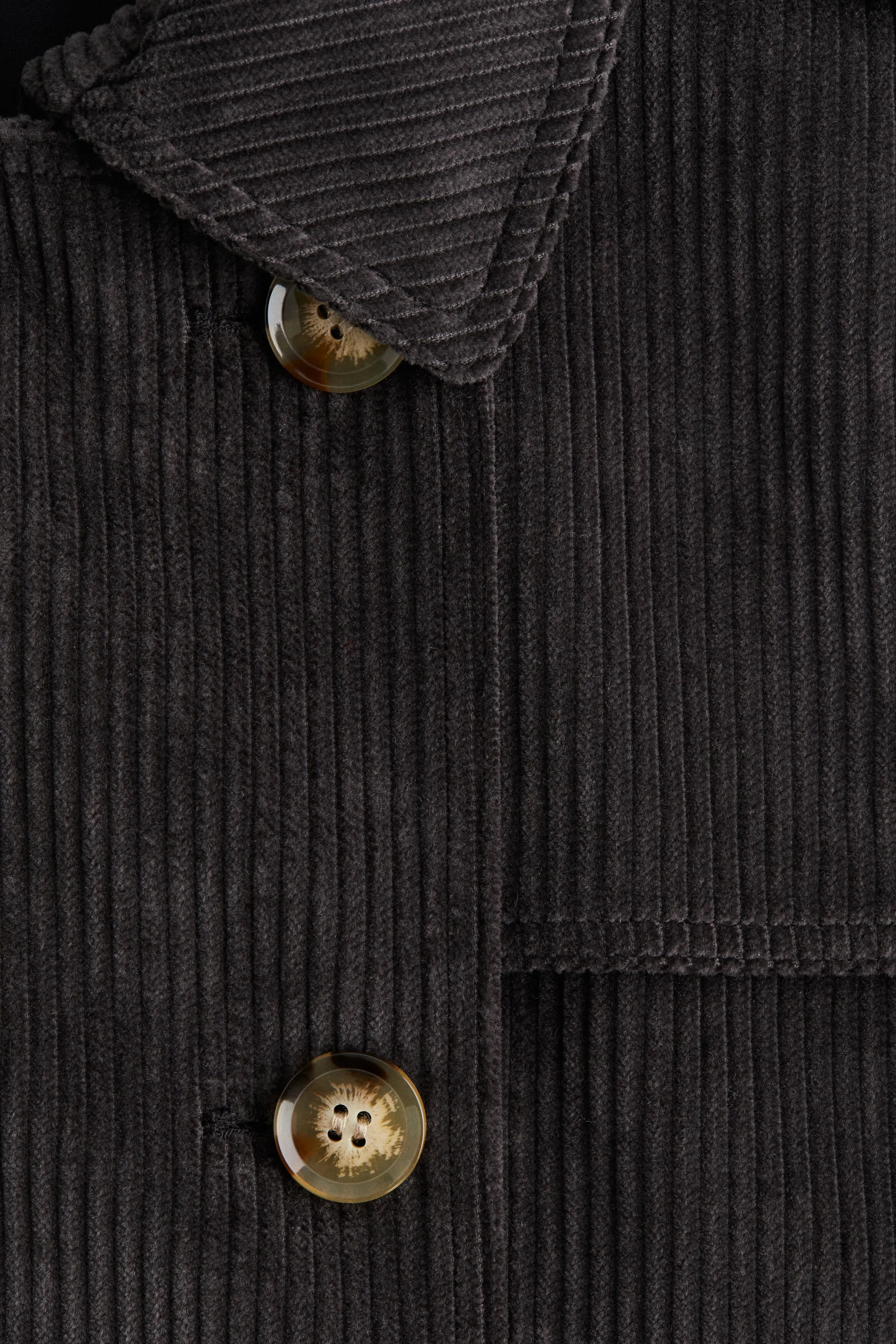 Trench-coat sans manches en velours côtelé - Noir