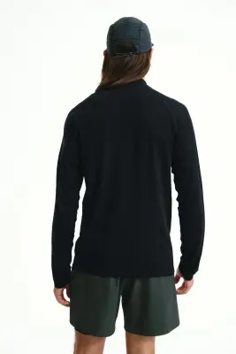 T-shirt de sport à col zippé Muscle Fit DryMove™ - Noir — photo 4