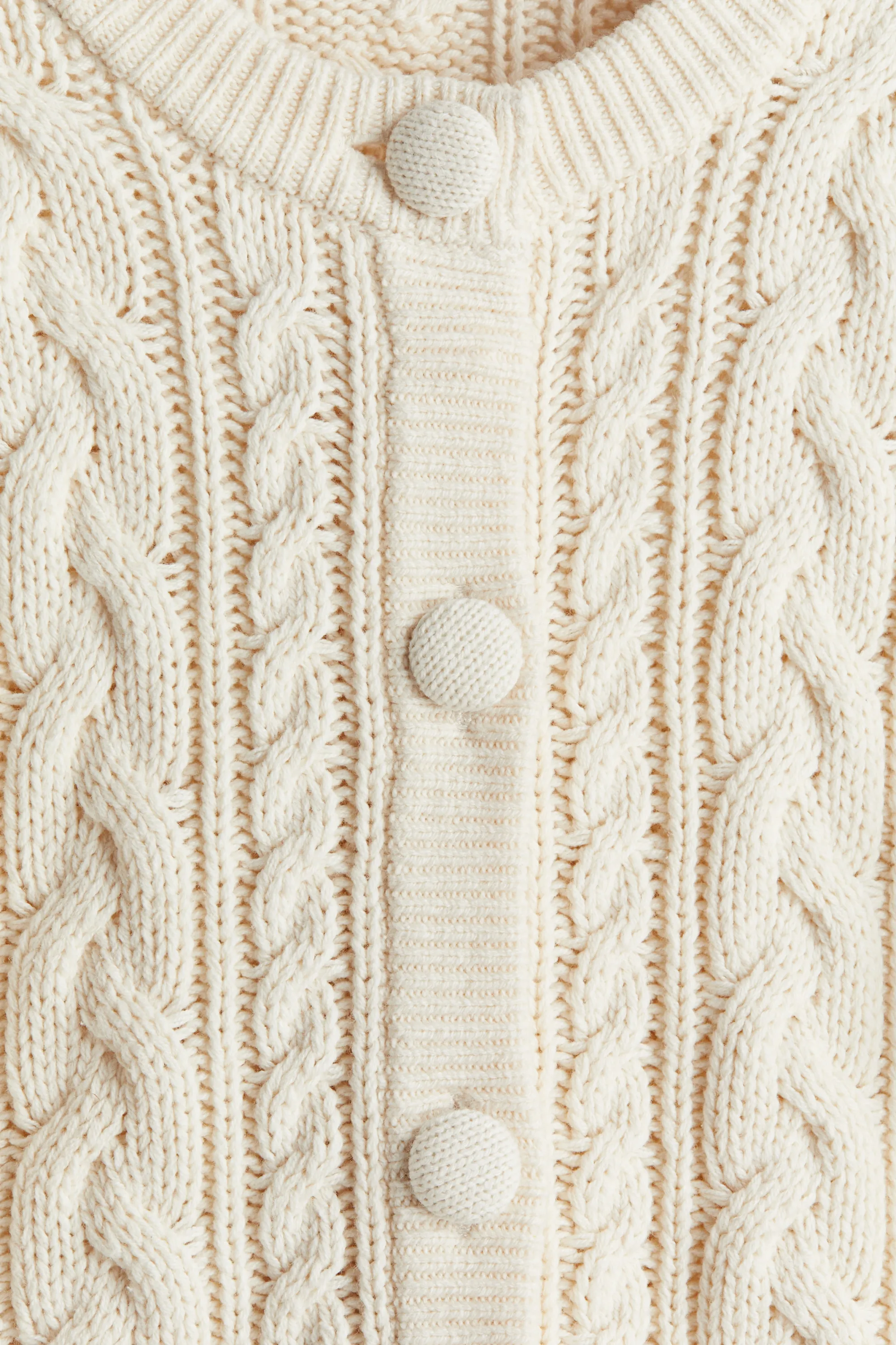 Gilet en maille torsadée - Crème