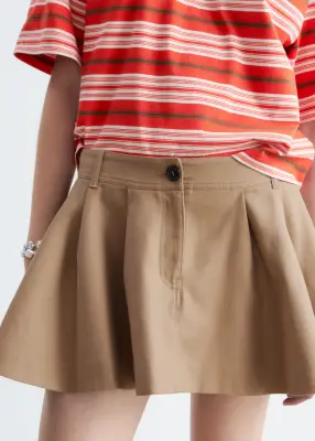 Mini jupe plissée - Beige — photo 3