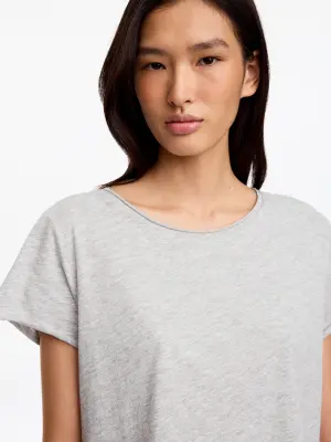 T-shirt à bords roulottés - gris — photo 3