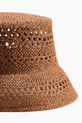 Chapeau de paille fait main - Beige foncé — photo 2