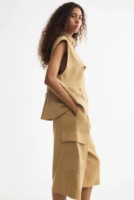 Veste sans manches façon trench - Beige foncé — photo 3