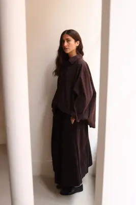 Casey Casey – GHOSTY SKIRT 27FJ259 – DARK BROWN — photo 2