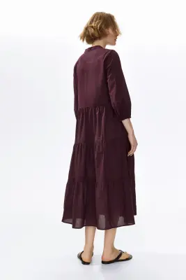 Robe midi à étages - Violet foncé — photo 2