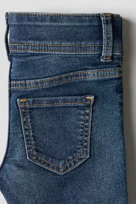 Superstretch Flared Leg Jeans - Bleu denim foncé — photo 2