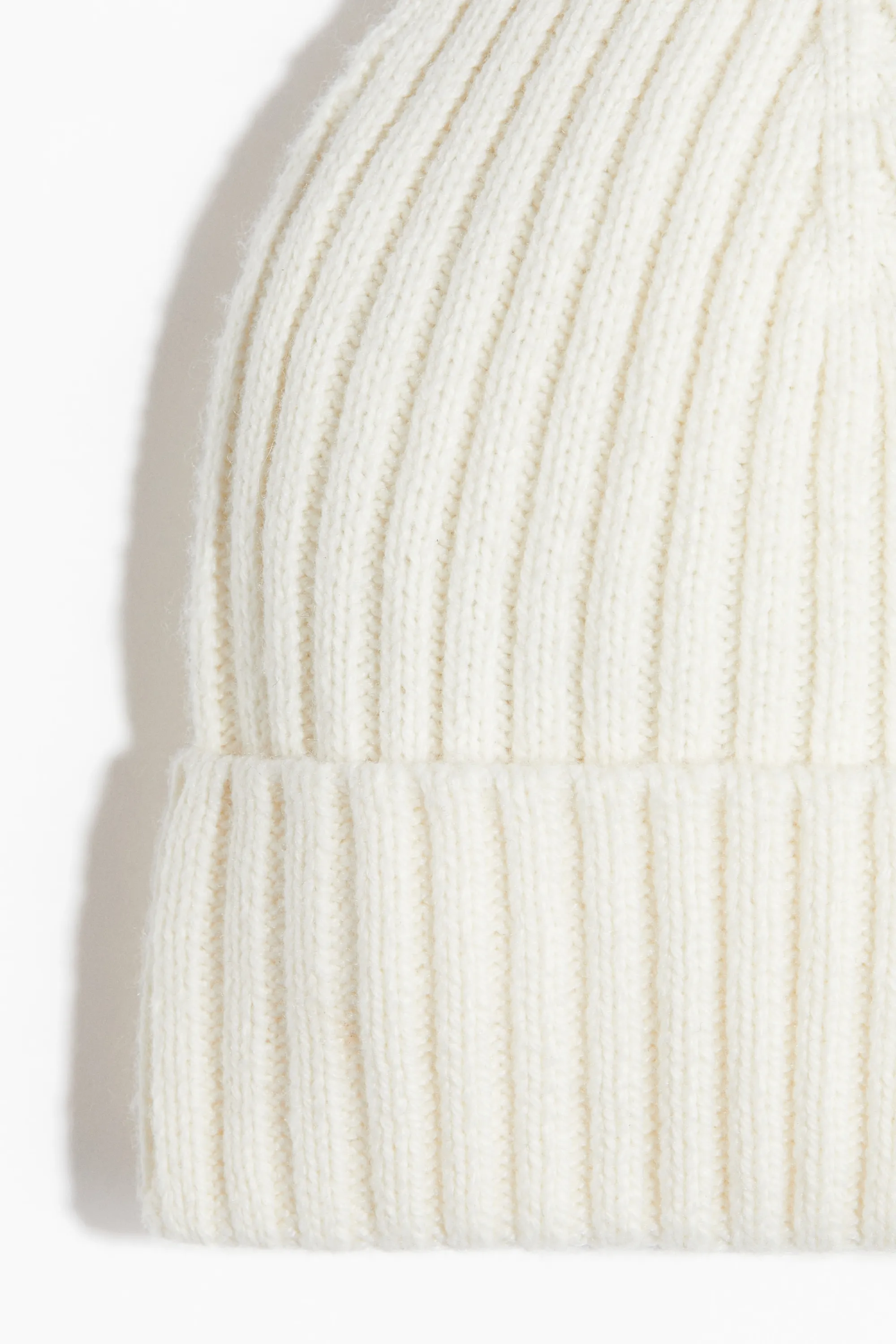 Bonnet en maille côtelée - Crème